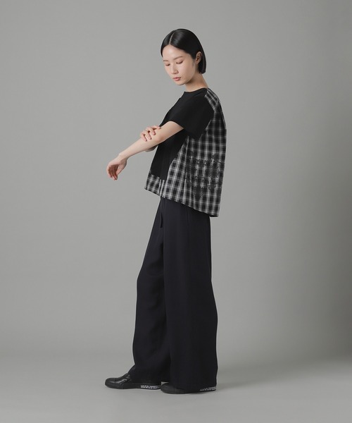 zucca チェックドッキングジャージィー ZUCCa（ズッカ） ワンピース チェックドッキングジャージィー