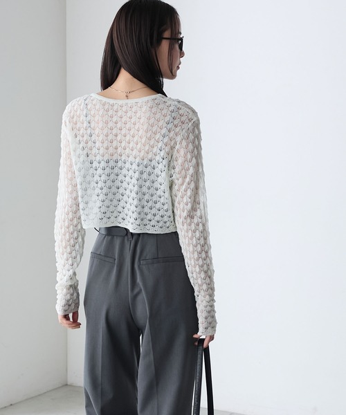 forksy.】ぽこぽこ透かし編み シアーカーディガン forksy.│MONO