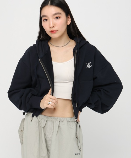 WOOALONG(ウアロン)の「【UNISEX】WOOALONG/シグネチャーフードジップ(ウラケ)(パーカー・レディース・ライトグレー/ブラウン系その他/ネイビー/チャコール・SMALL)」の4枚目の写真