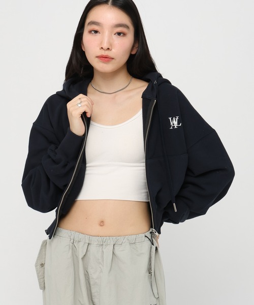 WOOALONG(ウアロン)の「【UNISEX】WOOALONG/シグネチャーフードジップ(ウラケ)(パーカー・レディース・ライトグレー/ブラウン系その他/ネイビー/チャコール・SMALL)」の22枚目の写真