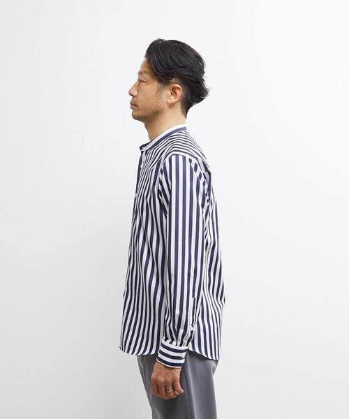 MEN'S MELROSE（メンズメルローズ）の「HITOYOSHIダブルネーム ｜ クラシカルパターンバンドカラーシャツ（シャツ/ブラウス・メンズ・ストライプ/チェック・2/3/4/5）」の19枚目の写真
