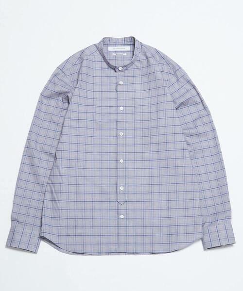 MEN'S MELROSE（メンズメルローズ）の「HITOYOSHIダブルネーム ｜ クラシカルパターンバンドカラーシャツ（シャツ/ブラウス・メンズ・ストライプ/チェック・2/3/4/5）」の4枚目の写真