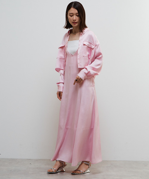 SOFFITTO(ソフィット)の「ヴィンテージライクボタンダウンショート丈ブラウス(シャツ/ブラウス・レディース・ネイビー/ピンク・FREE)」の4枚目の写真
