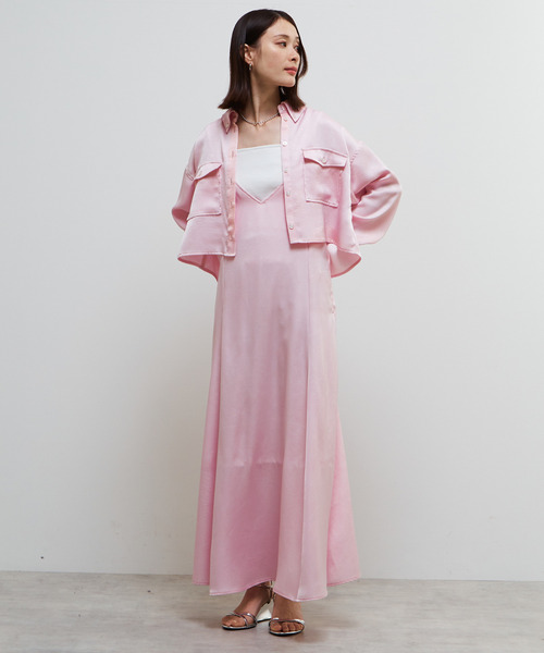SOFFITTO(ソフィット)の「ヴィンテージライクボタンダウンショート丈ブラウス(シャツ/ブラウス・レディース・ネイビー/ピンク・FREE)」の5枚目の写真