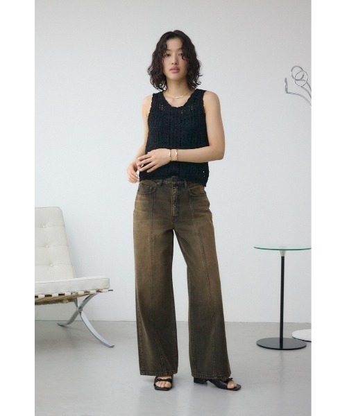 AZUL by moussy(アズールバイマウジー)の「AZUL DENIM ヴィンテージワイドデニム(デニムパンツ・レディース・ライトブルー/ブラック・SMALL/MEDIUM)」の16枚目の写真