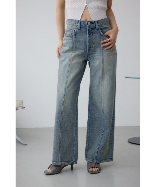 AZUL by moussy(アズールバイマウジー)の「AZUL DENIM ヴィンテージワイドデニム(デニムパンツ・レディース・ライトブルー/ブラック・SMALL/MEDIUM)」の8枚目の写真