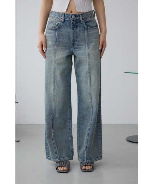 AZUL by moussy(アズールバイマウジー)の「AZUL DENIM ヴィンテージワイドデニム(デニムパンツ・レディース・ライトブルー/ブラック・SMALL/MEDIUM)」の5枚目の写真