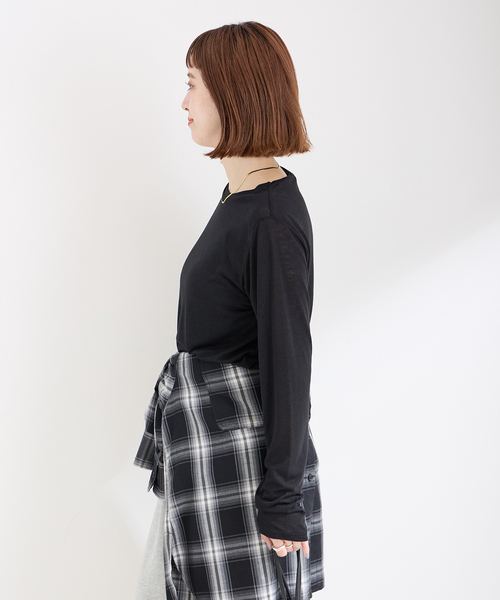 B.C STOCK(ベーセーストック)の「《追加6》シアークルーネックロンTEE(Tシャツ/カットソー・レディース・ブラック系その他/ブラック/ホワイト・FREE)」の17枚目の写真