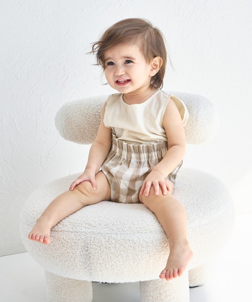 pairmanon（ペアマノン）の「【ベビー】ノースリーブ 総柄ブルマ セットアップ（その他ベビーウェア・キッズ・ベージュ/アイボリー/カーキ・80/70）」の2枚目の写真