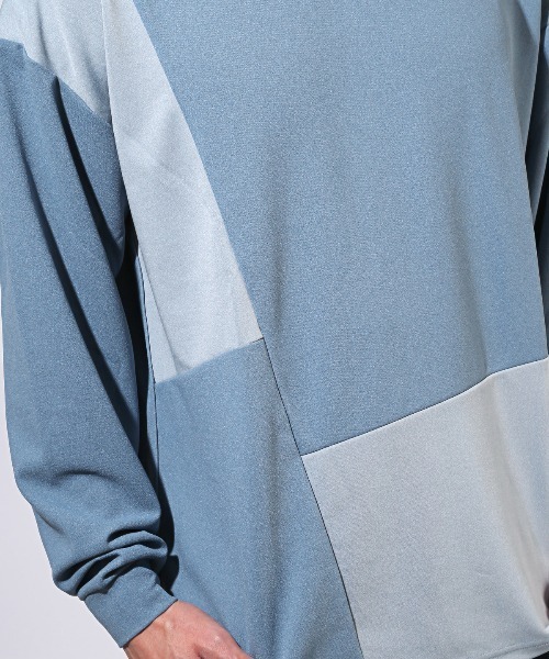 LUXSTYLE(ラグスタイル)の「梨地切り替えロンT(Tシャツ/カットソー・メンズ・ブルー/ブラック/グレー・M/L/XL)」の13枚目の写真