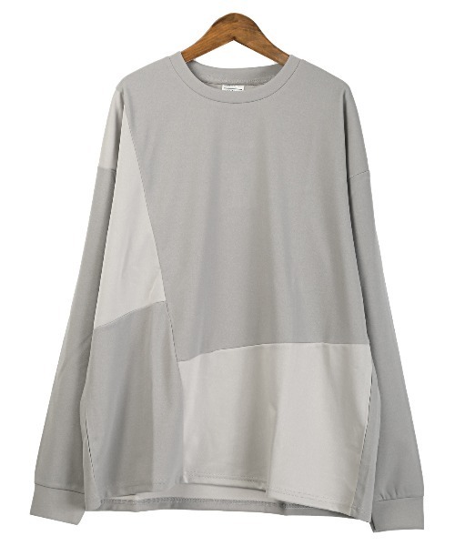 LUXSTYLE(ラグスタイル)の「梨地切り替えロンT(Tシャツ/カットソー・メンズ・ブルー/ブラック/グレー・M/L/XL)」の16枚目の写真