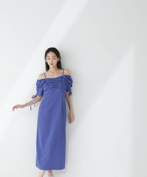 NATURAL BEAUTY BASIC｜サッカーオフショルIラインワンピース