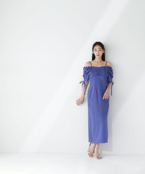 NATURAL BEAUTY BASIC(ナチュラルビューティーベーシック)の「◇サッカーオフショルIラインワンピース(ワンピース・レディース・ブルー系その他/ブラック系その他・P/S/MEDIUM)」の5枚目の写真