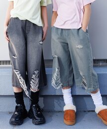 algy | グランジワイドハーフパンツ(デニムパンツ)