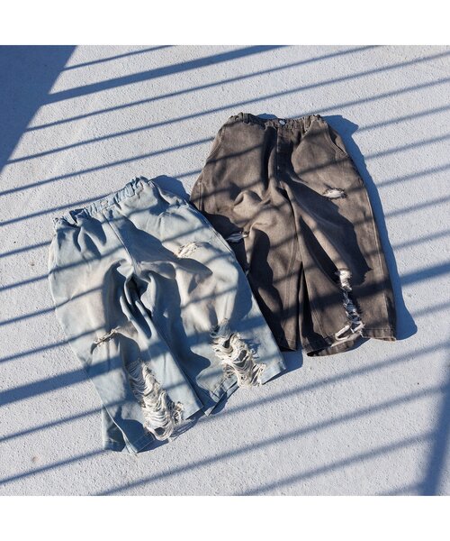 algy（アルジー）の「グランジワイドハーフパンツ（デニムパンツ・キッズ・グレー/サックスブルー・SMALL/MEDIUM/X-SMALL/XX-SMALL）」の12枚目の写真