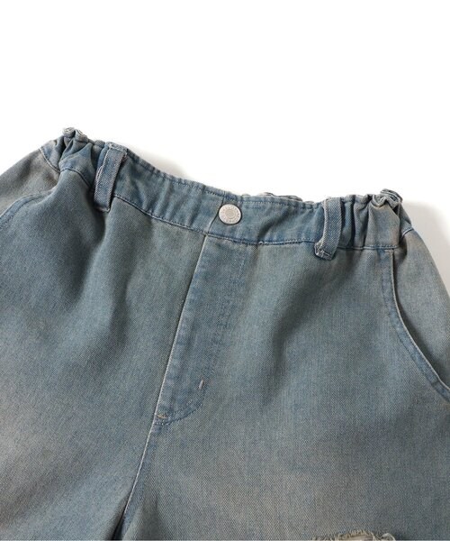 algy（アルジー）の「グランジワイドハーフパンツ（デニムパンツ・キッズ・グレー/サックスブルー・SMALL/MEDIUM/X-SMALL/XX-SMALL）」の21枚目の写真
