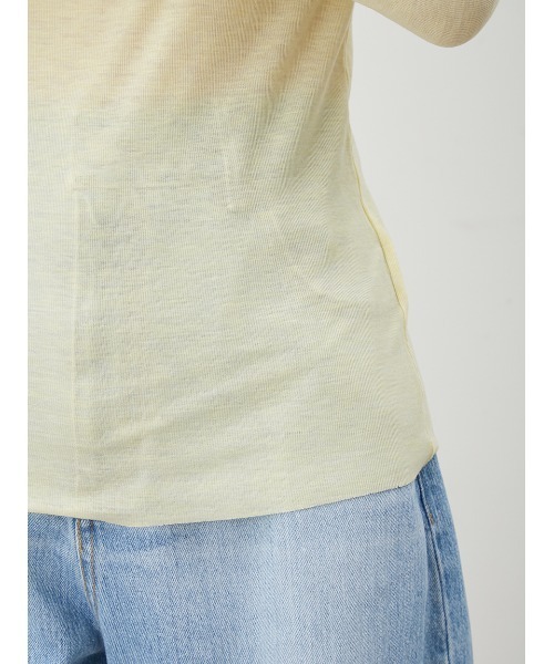 Mila Owen（ミラオーウェン）の「ウール混ヘンリーネックシアーロンT（Tシャツ/カットソー・レディース・ホワイト/イエロー/グレー/ブルー・0/1）」の19枚目の写真