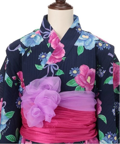 セール】【接触冷感】椿柄2WAY浴衣（浴衣）｜mezzo piano Junior