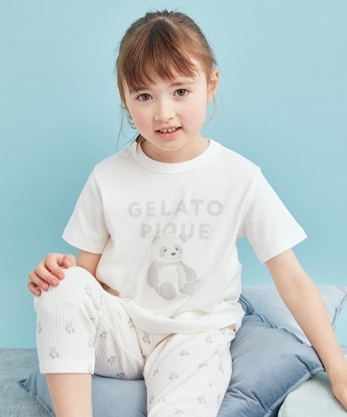 GELATO PIQUEジェラートピケ ぬいぐるみ ルームウェア パジャマセット KIDS】ぬいぐるみワンポイントTシャツ（ルームウェア/パジャマ