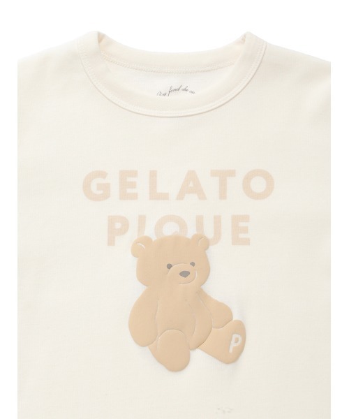gelato pique（ジェラートピケ）の「【KIDS】ぬいぐるみワンポイントTシャツ（ルームウェア/パジャマ・キッズ・ラベンダー/ベージュ/ミント/ブルー/オフホワイト/ピンク/ライトピンク・100/90/120/110）」の10枚目の写真