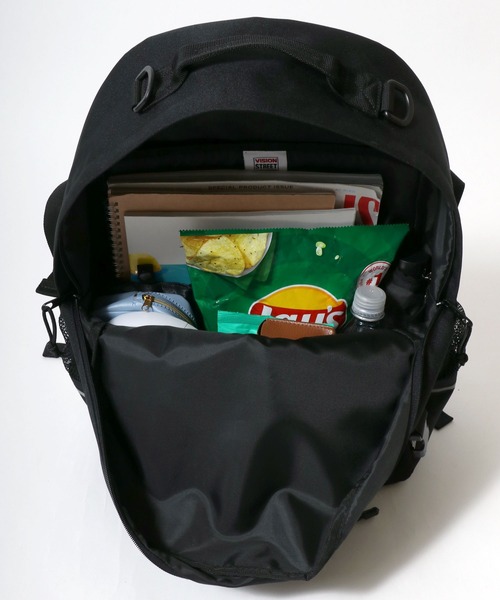 VISION STREET WEAR(ヴィジョンストリートウェア)の「VISION STREET WEAR skater backpack/スケータードローコードバックパック/リュック メンズ レディース ユニセックス(バックパック/リュック・メンズ・ブラック・FREE)」の9枚目の写真