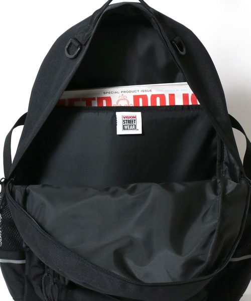 VISION STREET WEAR(ヴィジョンストリートウェア)の「VISION STREET WEAR skater backpack/スケータードローコードバックパック/リュック メンズ レディース ユニセックス(バックパック/リュック・メンズ・ブラック・FREE)」の10枚目の写真