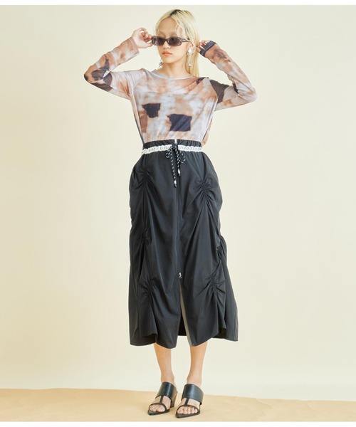 Settimissimo(セッティミッシモ)の「ニュアンスプリント シアー クルーネック プルオーバー(Tシャツ/カットソー・レディース・オレンジ/ブルー・FREE)」の8枚目の写真