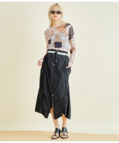 Settimissimo(セッティミッシモ)の「ニュアンスプリント シアー クルーネック プルオーバー(Tシャツ/カットソー・レディース・オレンジ/ブルー・FREE)」の9枚目の写真