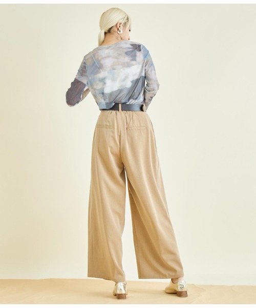 Settimissimo(セッティミッシモ)の「ニュアンスプリント シアー クルーネック プルオーバー(Tシャツ/カットソー・レディース・オレンジ/ブルー・FREE)」の19枚目の写真