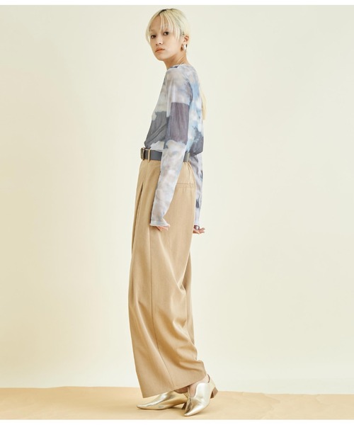 Settimissimo(セッティミッシモ)の「ニュアンスプリント シアー クルーネック プルオーバー(Tシャツ/カットソー・レディース・オレンジ/ブルー・FREE)」の18枚目の写真