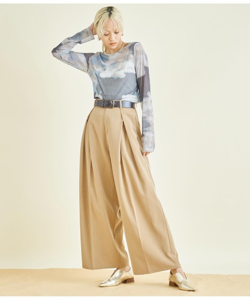 Settimissimo(セッティミッシモ)の「ニュアンスプリント シアー クルーネック プルオーバー(Tシャツ/カットソー・レディース・オレンジ/ブルー・FREE)」の17枚目の写真