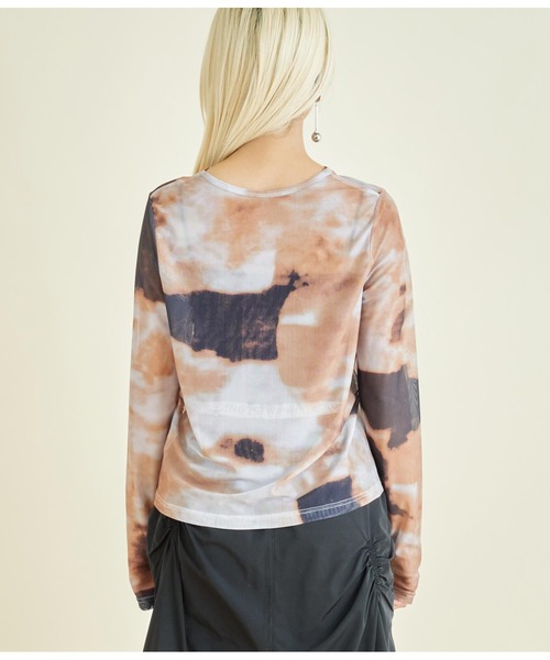 Settimissimo(セッティミッシモ)の「ニュアンスプリント シアー クルーネック プルオーバー(Tシャツ/カットソー・レディース・オレンジ/ブルー・FREE)」の21枚目の写真