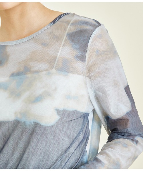 Settimissimo(セッティミッシモ)の「ニュアンスプリント シアー クルーネック プルオーバー(Tシャツ/カットソー・レディース・オレンジ/ブルー・FREE)」の22枚目の写真