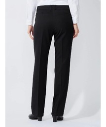 Perfect Suit FActory(パーフェクトスーツファクトリー)のシルク混リクルートスーツ<撥水・撥油>ストレートパンツ 無地 ブラック(スーツパンツ)