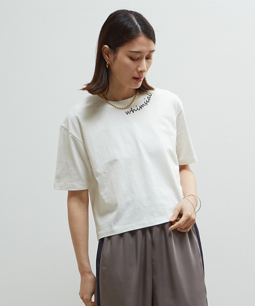 SOFFITTO(ソフィット)の「製品染コンパクトロゴ入りTシャツ(Tシャツ/カットソー・レディース・チャコールグレー/ホワイト/ミント・FREE)」の2枚目の写真