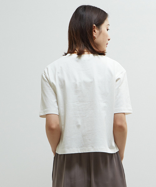 SOFFITTO(ソフィット)の「製品染コンパクトロゴ入りTシャツ(Tシャツ/カットソー・レディース・チャコールグレー/ホワイト/ミント・FREE)」の14枚目の写真