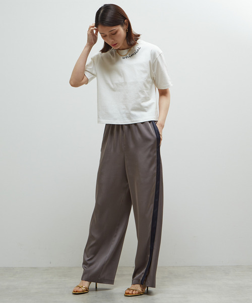 SOFFITTO(ソフィット)の「製品染コンパクトロゴ入りTシャツ(Tシャツ/カットソー・レディース・チャコールグレー/ホワイト/ミント・FREE)」の12枚目の写真