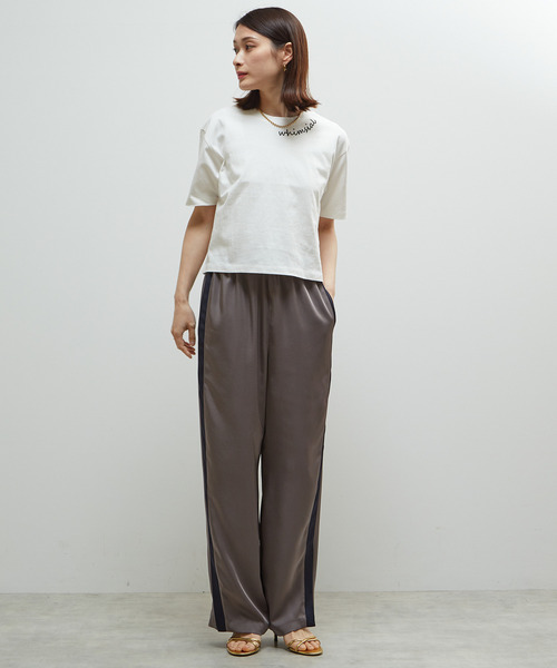 SOFFITTO(ソフィット)の「製品染コンパクトロゴ入りTシャツ(Tシャツ/カットソー・レディース・チャコールグレー/ホワイト/ミント・FREE)」の11枚目の写真
