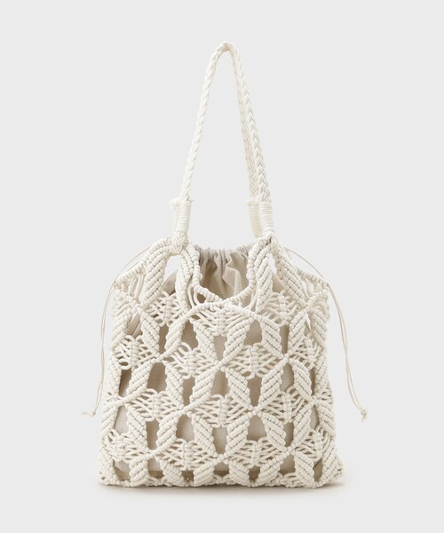 THE SHOP TK （ザ ショップ ティーケー ）の「マクラメトートバッグ（トートバッグ・レディース・ブラック/オフホワイト・00）」の5枚目の写真