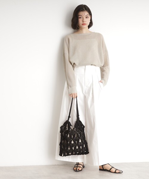 THE SHOP TK （ザ ショップ ティーケー ）の「マクラメトートバッグ（トートバッグ・レディース・ブラック/オフホワイト・00）」の8枚目の写真