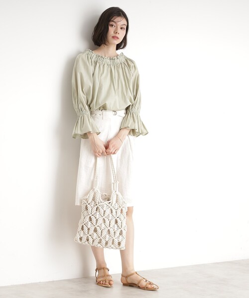 THE SHOP TK （ザ ショップ ティーケー ）の「マクラメトートバッグ（トートバッグ・レディース・ブラック/オフホワイト・00）」の6枚目の写真