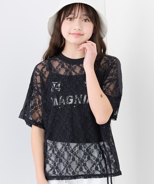 セール】レースTシャツ×キャミソールセット(オーバーサイズ)（T