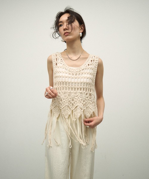 Fringe macrame vest / フリンジマクラメベスト（ベスト
