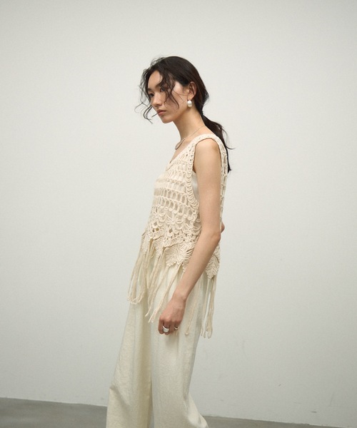 Lutim by u（ルチバイユー）の「Fringe macrame vest / フリンジ