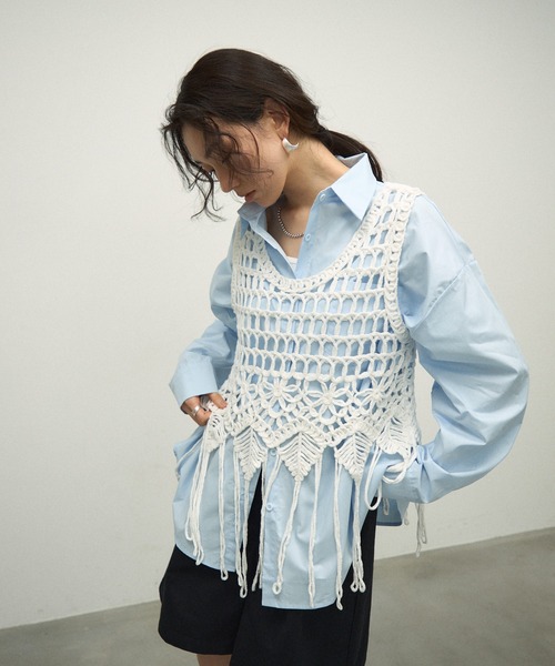 Lutim by u（ルチバイユー）の「Fringe macrame vest / フリンジ