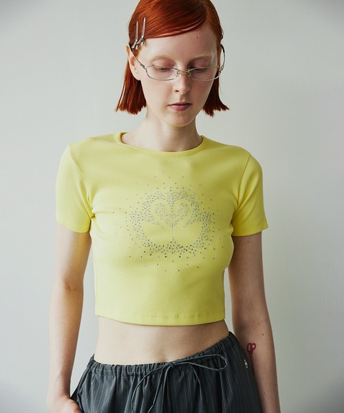 SORIN(ソリン )の「Rhinestone Mini T-Shirt(Tシャツ/カットソー・レディース・ホワイト/イエロー/ブラック・38)」の3枚目の写真