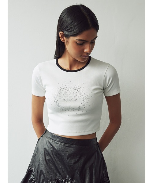SORIN(ソリン )の「Rhinestone Mini T-Shirt(Tシャツ/カットソー・レディース・ホワイト/イエロー/ブラック・38)」の13枚目の写真