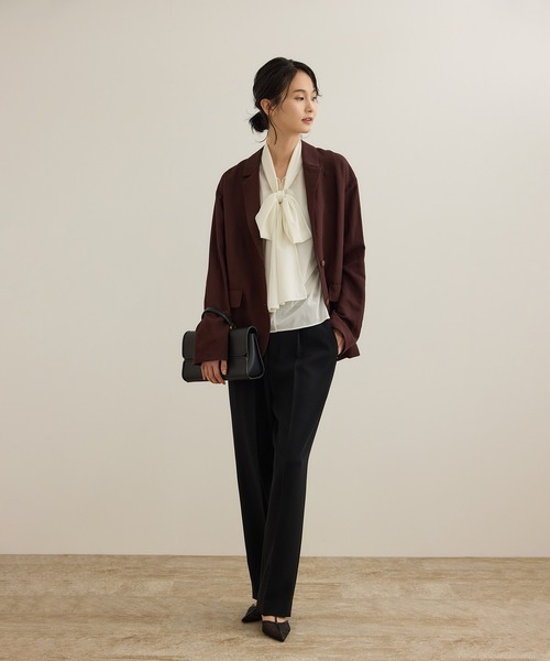 ROPE'（ロペ）の「[美人パンツ]ダブルクロステーパードパンツ/イージーケア（その他パンツ・レディース・ベージュ/ピンク/ブラック・34/36/38/40）」の17枚目の写真