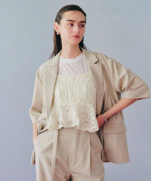 YECCA VECCA（イェッカヴェッカ）の「チュールバテンレースオーバーキャミ（キャミソール・レディース・アイボリー/ブラック・FREE）」の16枚目の写真