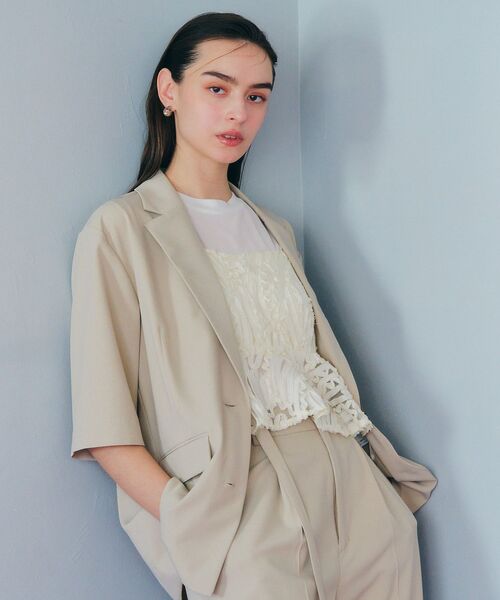 YECCA VECCA（イェッカヴェッカ）の「チュールバテンレースオーバーキャミ（キャミソール・レディース・アイボリー/ブラック・FREE）」の18枚目の写真